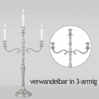 Kerzenständer 5-armig Alu vernickelt 78cm