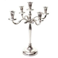 Kerzenständer Leuchter 5-armig Aluminium 41cm massiv