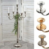 Kerzenständer Leuchter 5-armig Aluminium 80cm massiv