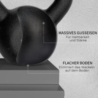 Kettlebell 12kg Kugelhantel aus Gusseisen Neoprenbeschichtung