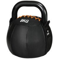 Kettlebell 8kg Kugelhantel mit Stahlgriff Kunstleder Mangel
