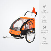 Kinderanhänger Fahrradanhänger Kinder Radanhänger für 2 Kinder Veloanhänger