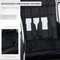 Kinderanhänger Fahrradanhänger mit Fahne für 2 Kinder Veloanhänger