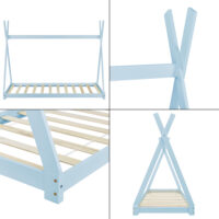 Kinderbett Onjeda 90x200 cm Tipi Blau