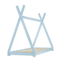 Kindebett Onejda 90x200 cm mit Matratze Tipi Holz Blau