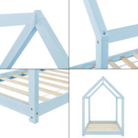 Kinderbett Netstal 90x200 cm Kiefernholz Blau