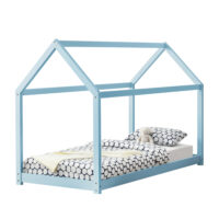 Kinderbett Netstal 90x200 cm Kiefernholz Blau