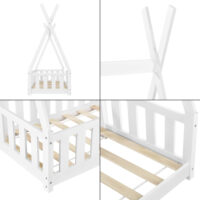 Kinderbett Helsingborg 70x140 cm Tipi mit Rausfallschutz