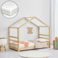 Kinderbett Vardø 80x160 cm mit Matratze Holz