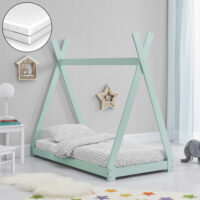 Kinderbett Onejda 80x160 cm mit Matratze Mint