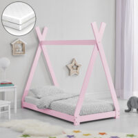 Kinderbett Onejda 80x160 cm mit Matratze Rosa