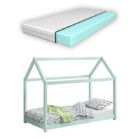 Kinderbett Netstal 80x160 cm mit Matratze Mint
