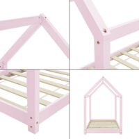 Kinderbett Netstal Haus 80x160 cm Rosa