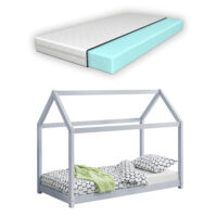 Kinderbett Netstal 70x140 cm mit Matratze