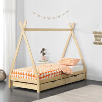 Kinderbett Maine 90x200 cm Tipi Indianer Holz