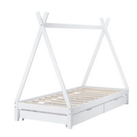 Kinderbett Maine 90x200 cm Tipi mit 2 Schubladen und Matratze