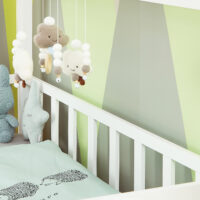 Kinderbett Hausbett mit Rausfallschutz 80x160cm Weiss