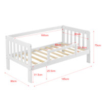 Kinderbett Selfoss 80x160cm mit Rausfallschutz