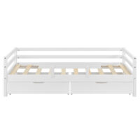 Kinderbett Reykholt 90x200 cm mit Stauraum + Rausfallschutz