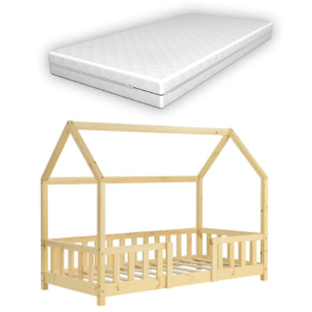 Kinderbett Sisimiut 80x160 cm mit Matratze Holz