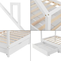 Kinderbett Assling mit 2 Schubkasten 90x200cm