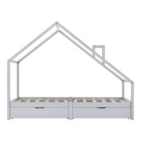 Kinderbett Assling mit 2 Schubkasten und Matratze 90x200cm
