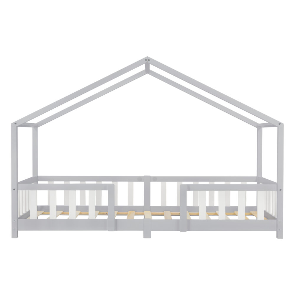 Kinderbett Treviolo 90x200 cm mit Lattenrost + Gitter Holz