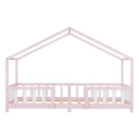 Kinderbett Treviolo 90x200 cm mit Lattenrost + Gitter Holz Rosa
