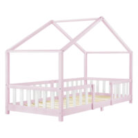 Kinderbett Treviolo 90x200 cm mit Lattenrost + Gitter Holz Rosa