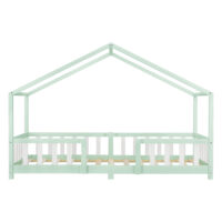 Kinderbett Treviolo 90x200 cm mit Lattenrost + Gitter Holz Mint