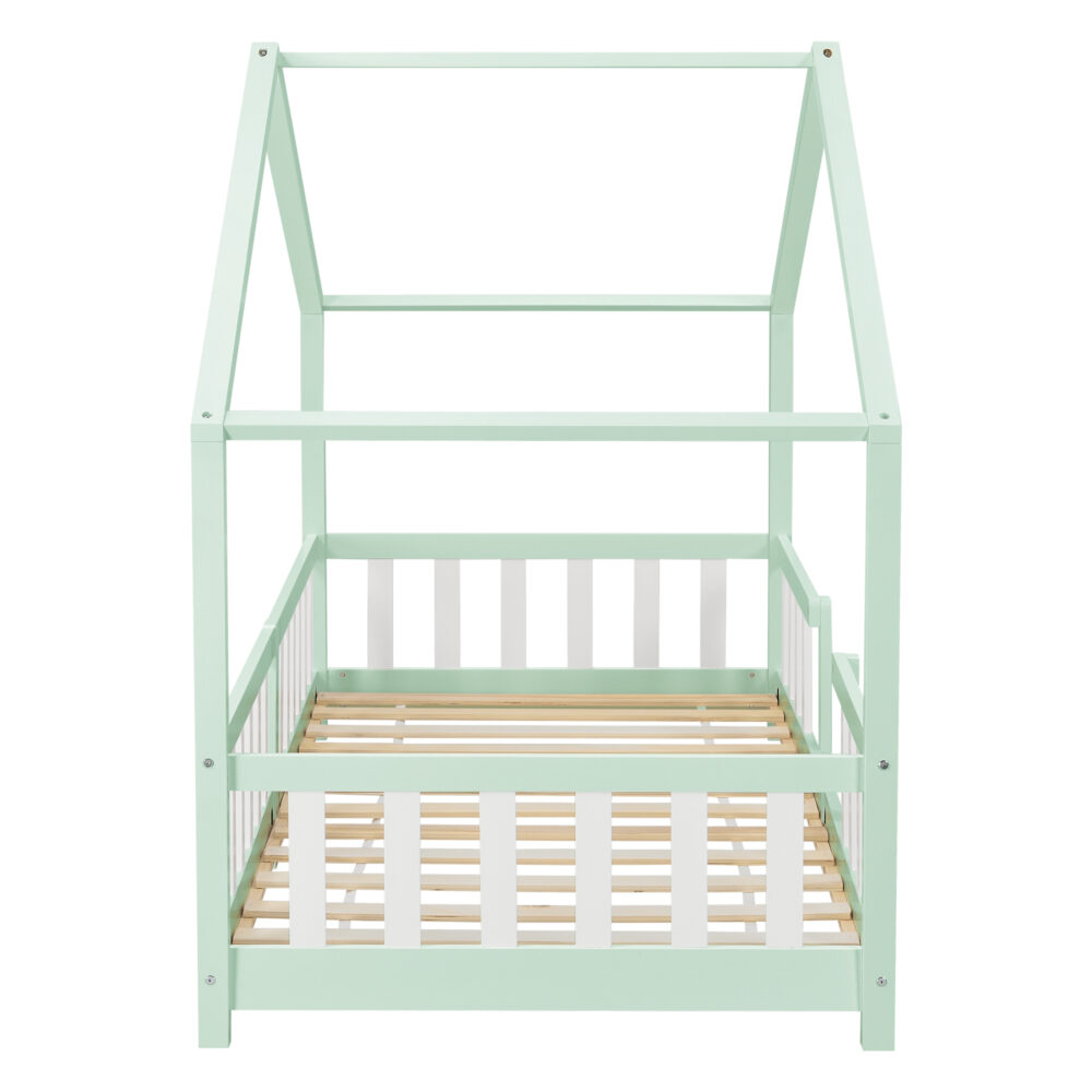 Kinderbett Treviolo 90x200 cm mit Lattenrost + Gitter Holz Mint