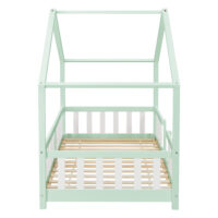 Kinderbett Treviolo 90x200 cm mit Lattenrost + Gitter Holz Mint