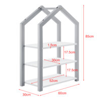 Kinderregal Mayen 85x60x30 cm 3 Ablagen Antik Grau