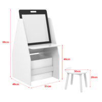 Kindertisch mit Maltafel Ferrol 88x51x49cm Weiss