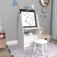 Kindertisch mit Maltafel Ferrol 88x51x49cm Weiss