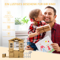 Kinderspielhaus Holz Garten Spielhaus 204 x 107 x 140 cm