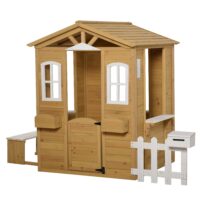 Kinderspielhaus Holz Garten Spielhaus 204 x 107 x 140 cm