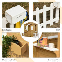 Kinderspielhaus Holz Garten Spielhaus 204 x 107 x 140 cm