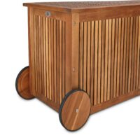 Kissenbox Gartentruhe mit Rädern und Edelstahlgriff ~ 117x52x58cm