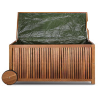 Kissenbox Gartentruhe mit Rädern und Edelstahlgriff ~ 117x52x58cm