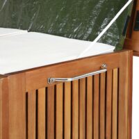 Kissenbox Gartentruhe mit Rädern und Edelstahlgriff ~ 117x52x58cm