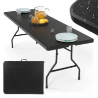 Klapptisch 183cm Camping für 8 Personen Tragbar Platzsparend Outdoor/Indoor Schwarz