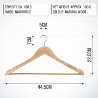 Kleiderbügel Holz 50 Stück Natur