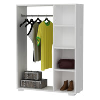 Kleiderschrank Nesbyen mit 4 Ablagen weiss