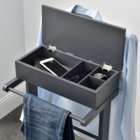 Kleiderständer 43.5 x 34.5 x 110 cm mit Aufbewahurngsfach Schwarz