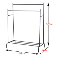 Kleiderständer Bramming mit zwei Garderobenstangen 147x116x54cm
