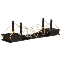 Kletterwand Katzen Katzenregal mit Hängebrücke 96x20x25.5cm