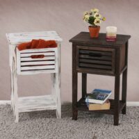 Kommode 57x35x27cm Shabby-Look Vintage weiss