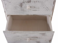 Kommode 81x40x32cm Shabby-Look Vintage ~ weiss