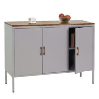 Kommode JAM-L84 Stahl Sideboard Anrichte 3 Türen 90x120x40cm